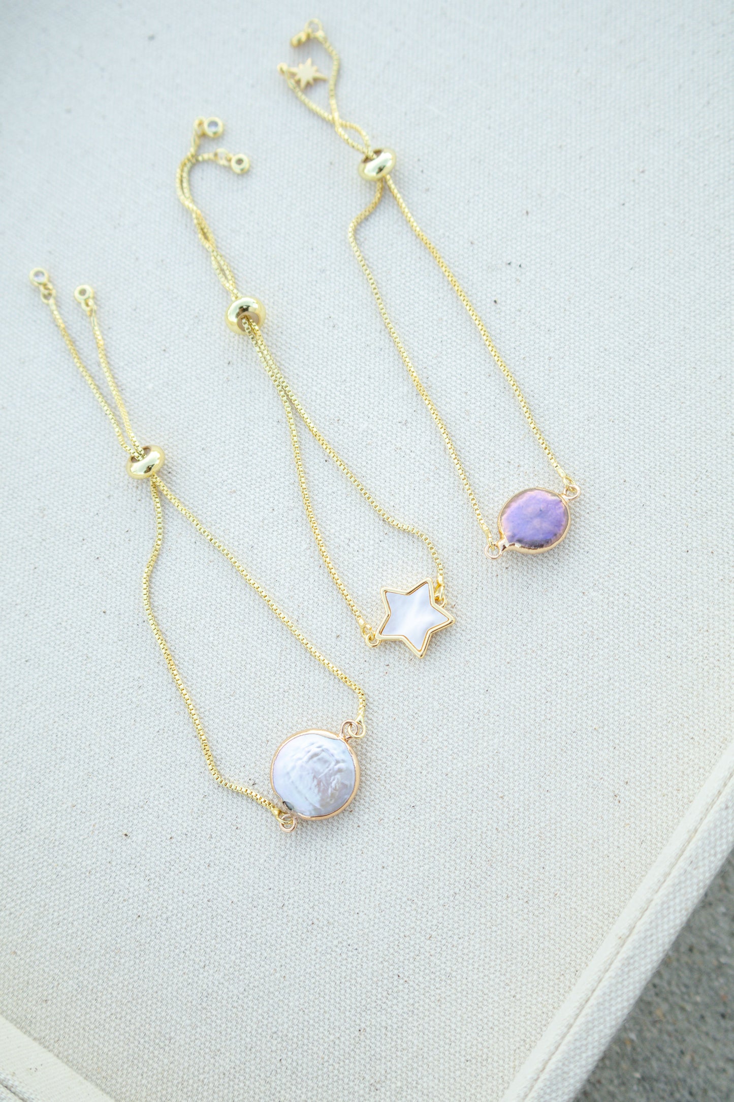 Star Mother of Pearl Pull Chain Bracelet