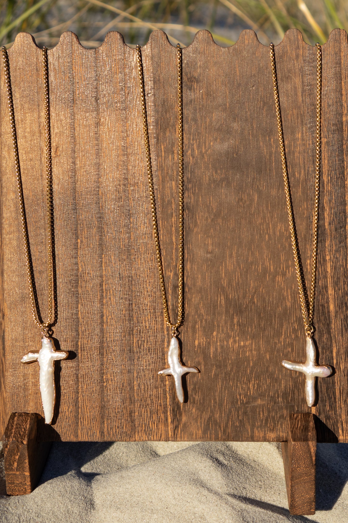 Wild Child Pearl Cross Necklace