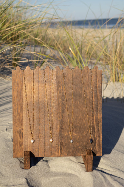 Single Drop White Pearl Necklace