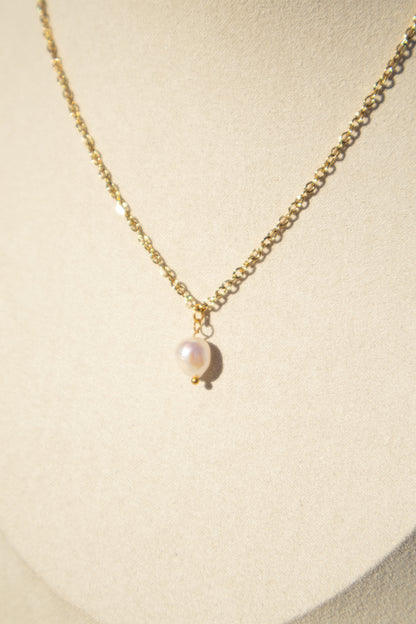 Single Drop White Pearl Necklace