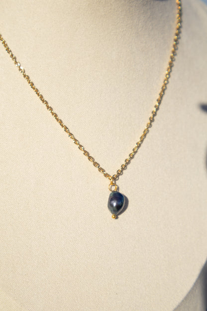 Single Drop Tahitian Blue Pearl Necklace