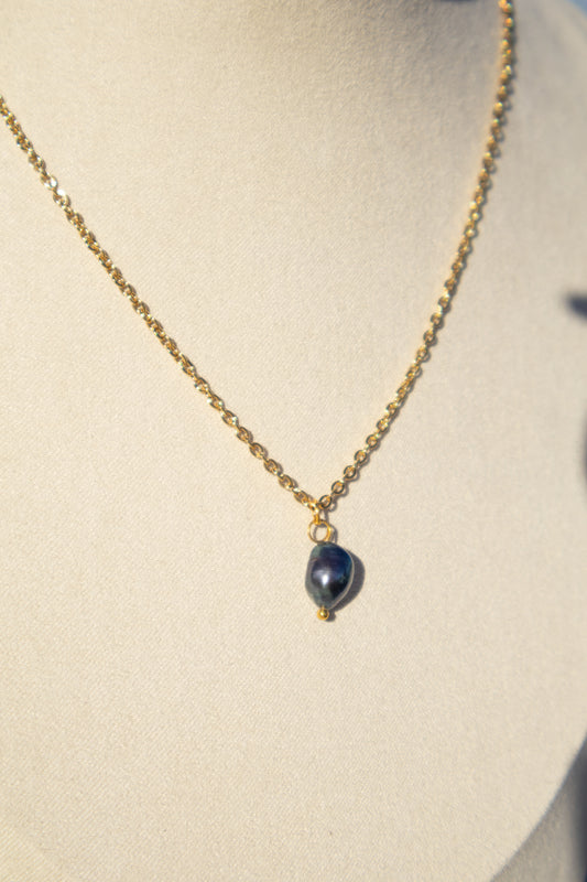 Single Drop Tahitian Blue Pearl Necklace