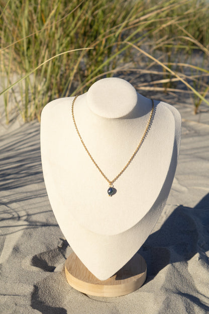 Single Drop Tahitian Blue Pearl Necklace