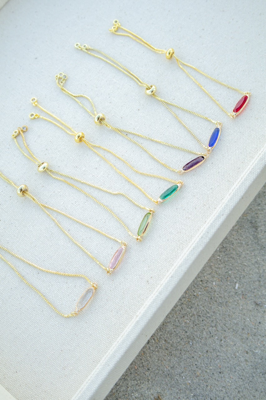 Glass Crystal Pull Chain Bracelet