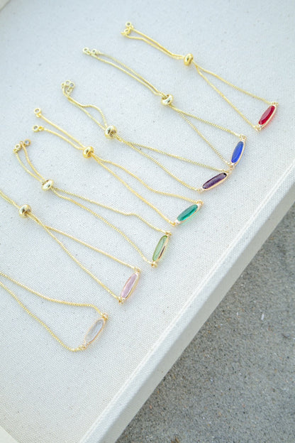 Glass Crystal Pull Chain Bracelet