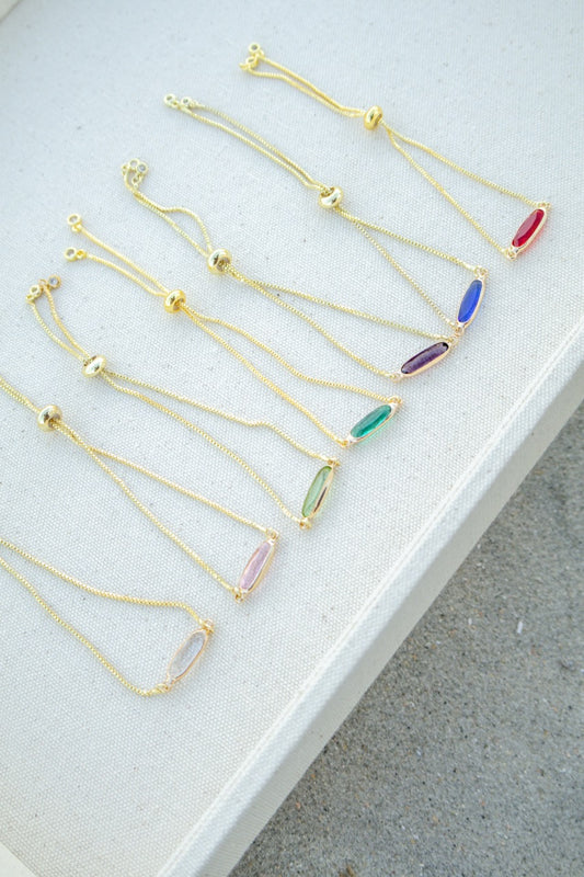 Glass Crystal Pull Chain Bracelet