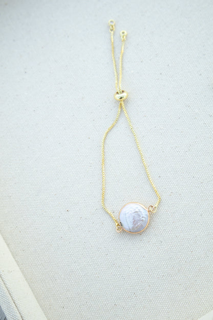 Mother of Pearl Pull Chain Bracelet