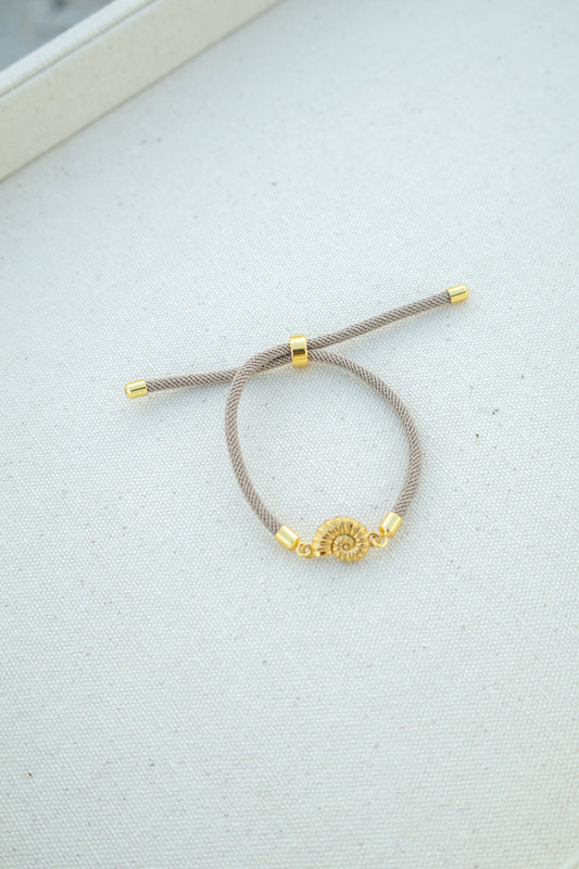 Taupe Nautilus Shell Rope Bracelet