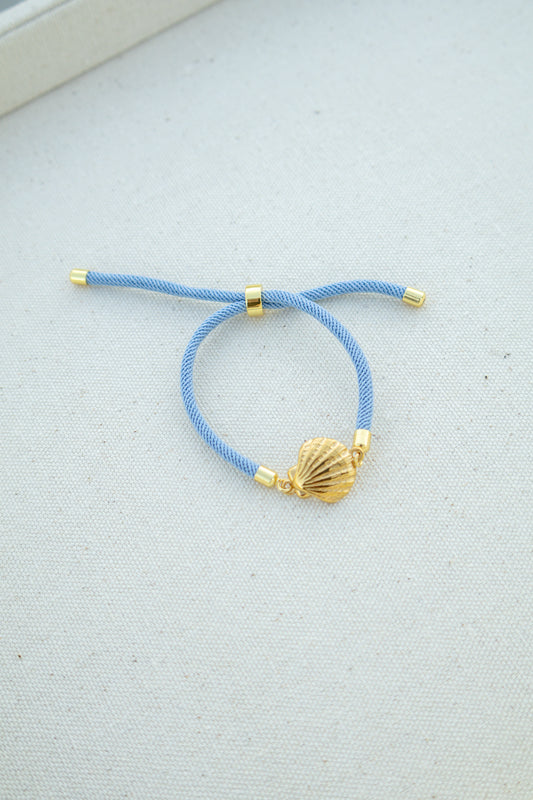 Seafoam Blue Shell Rope Bracelet