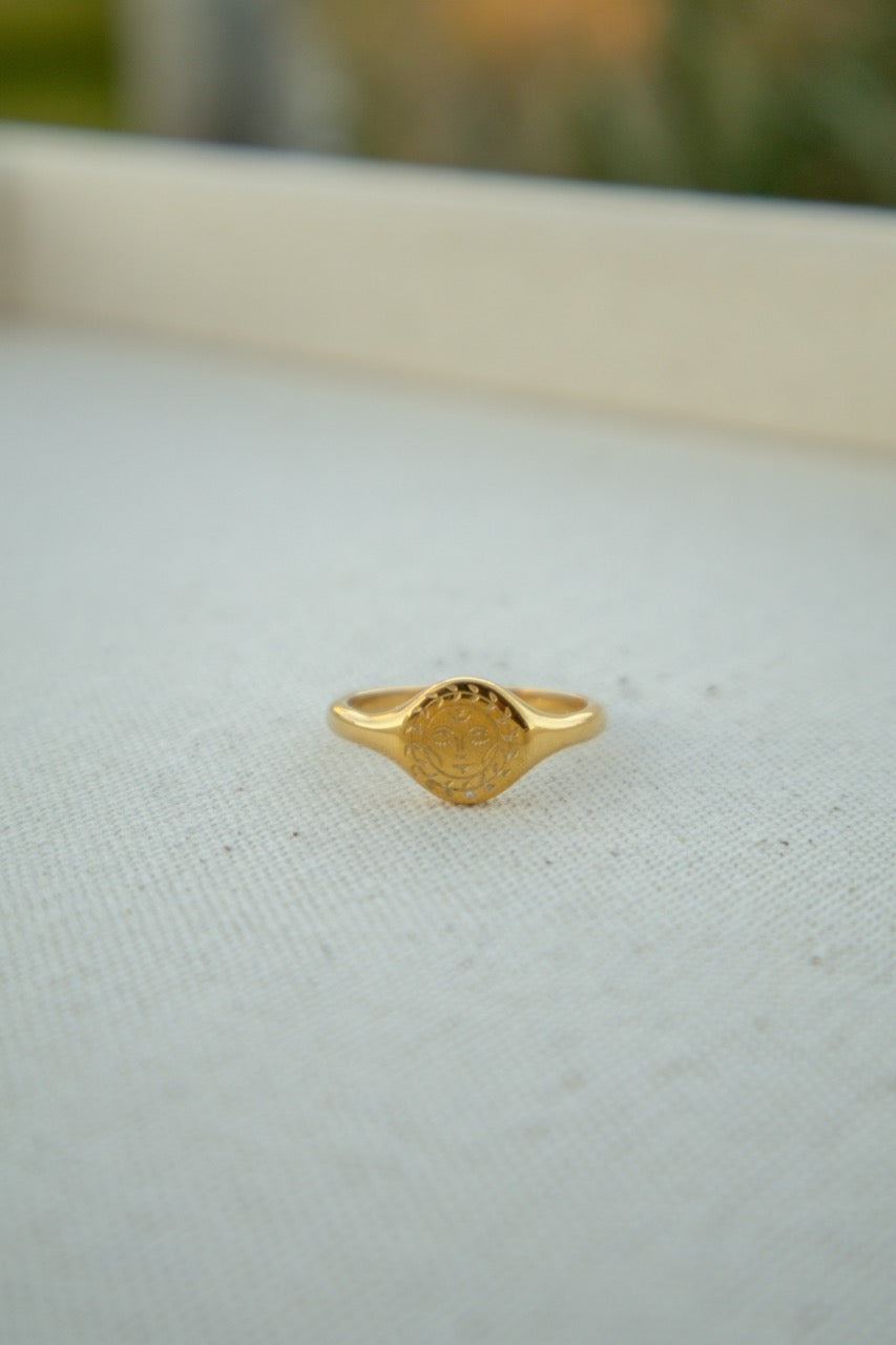 Gold Celestial Signet Ring