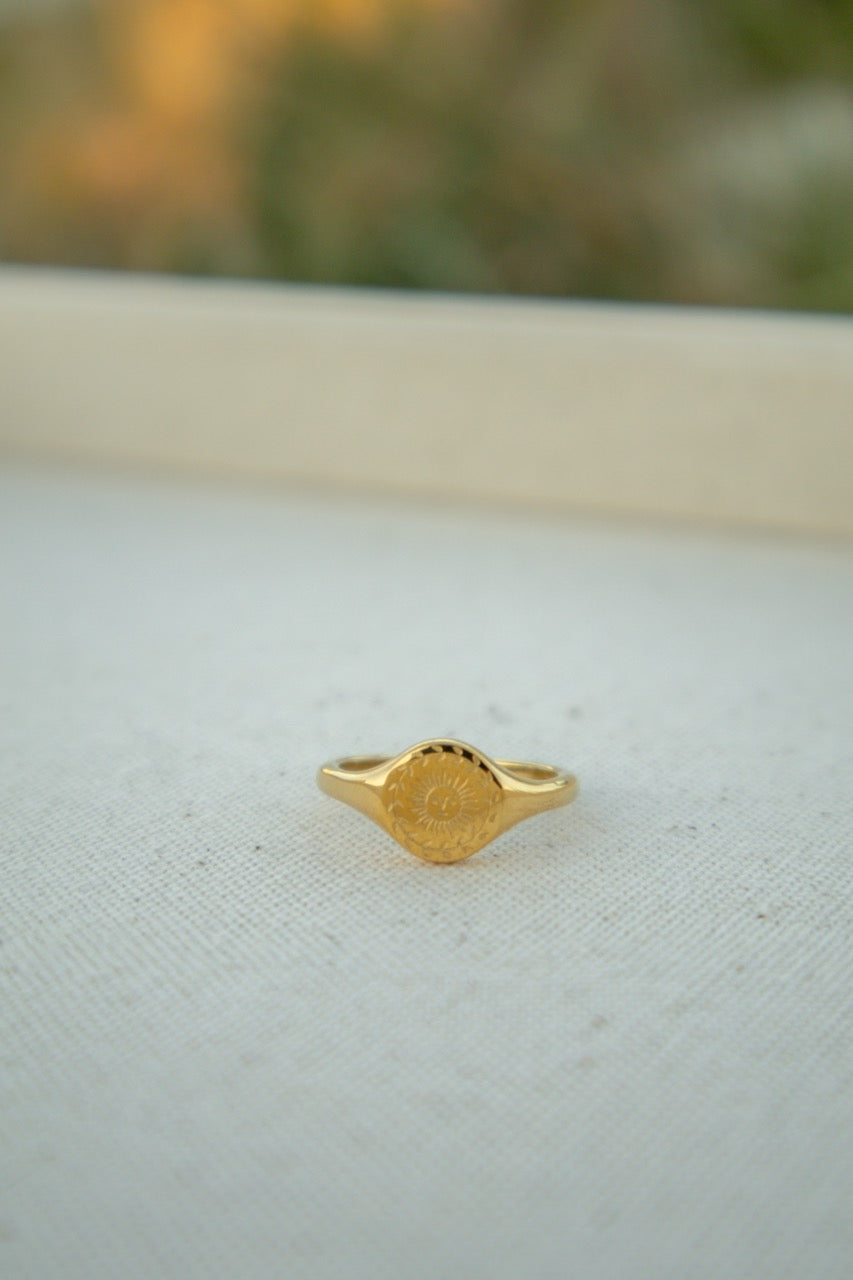 Gold Celestial Signet Ring