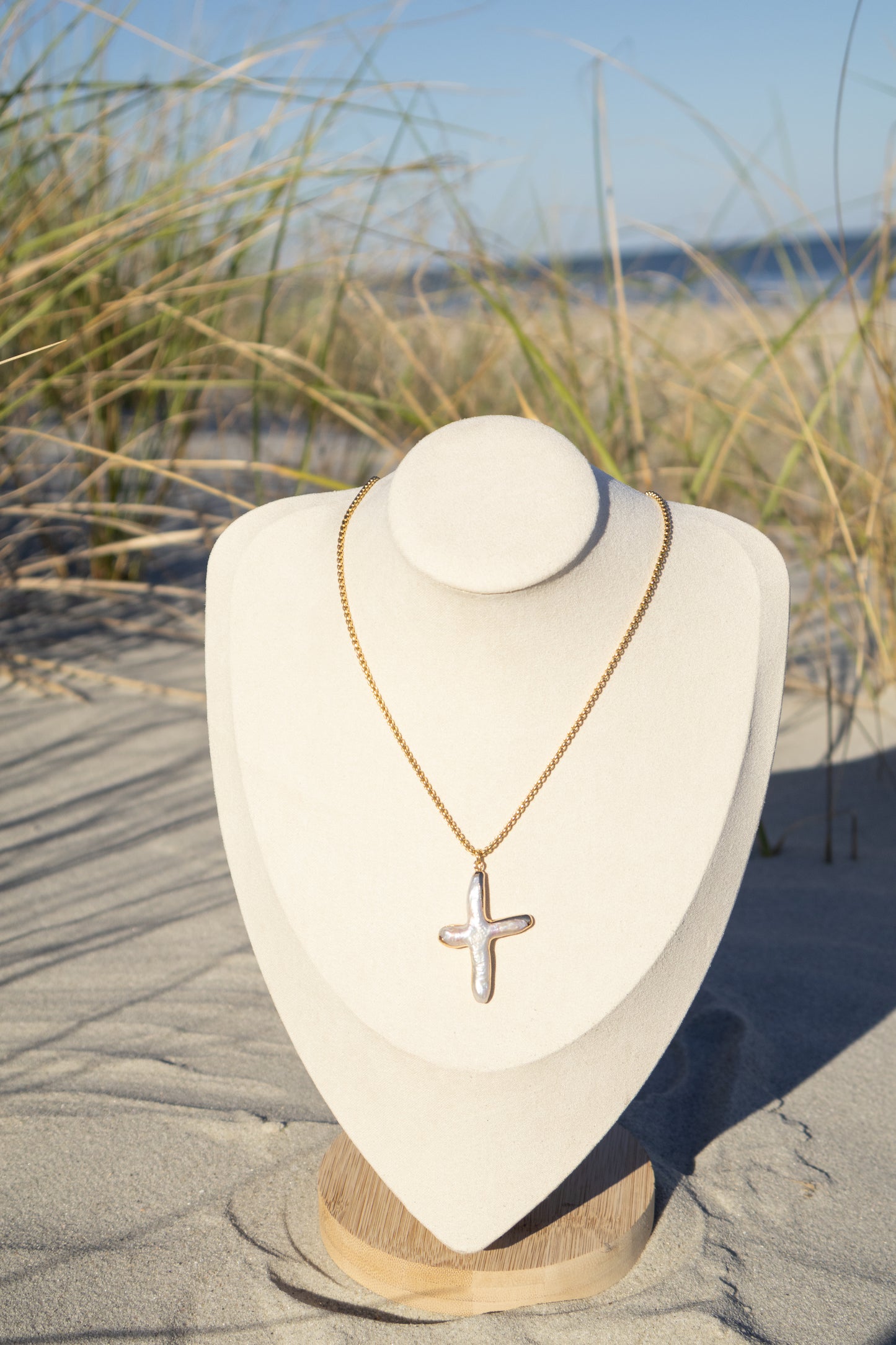 Wild Child Pearl Cross Necklace