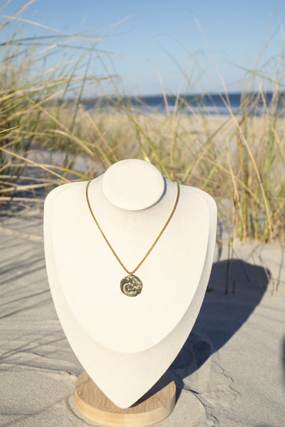 Gold Siren Coin Necklace